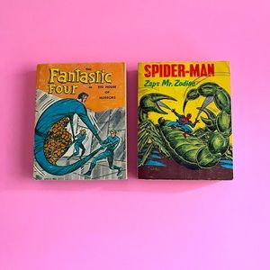 Set of 2 Marvel big little books - Spider-Man and Fantastic Four